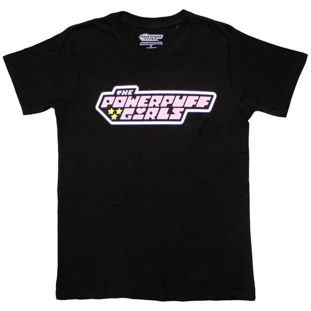 The Powerpuff Girls Unisex Adult Logo T-Shirt / Black